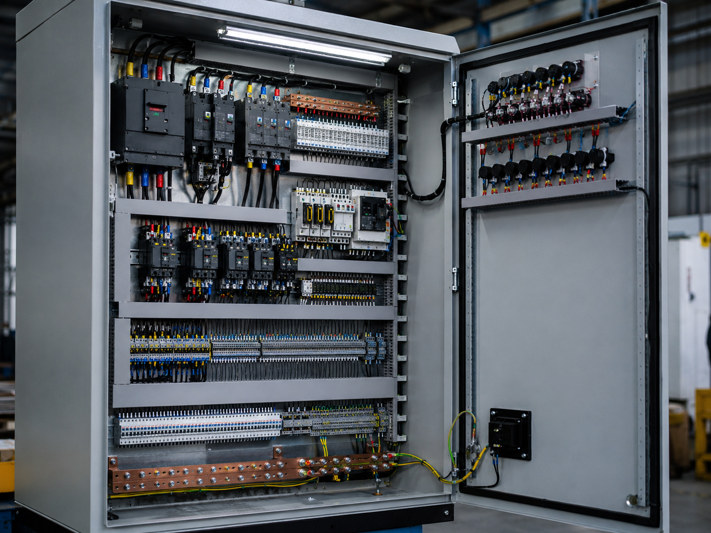 Electrical control cabinet after dry ice cleaning by CRYOSTRAL