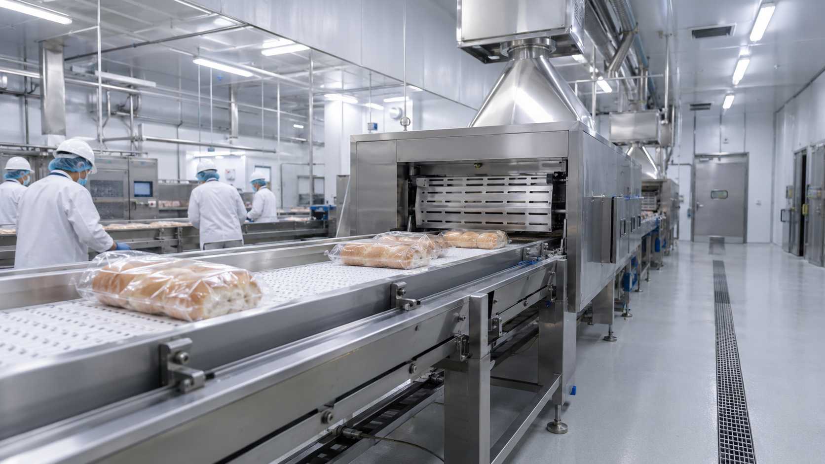 CRYOSTRAL food industry production line — dry ice cleaning result